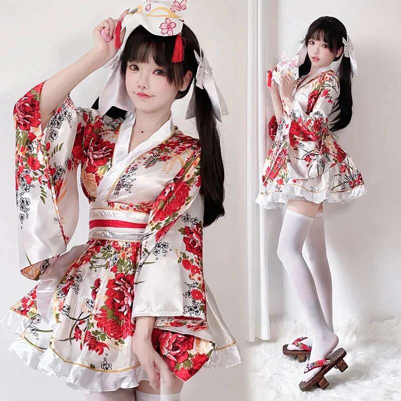 Summer Japanese Clothing - 日本語修正着物ドレス女性のためのバスローブ夏コスプレ衣装アニメハロウィン衣装セクシーな甘い芸者かわいい女の子