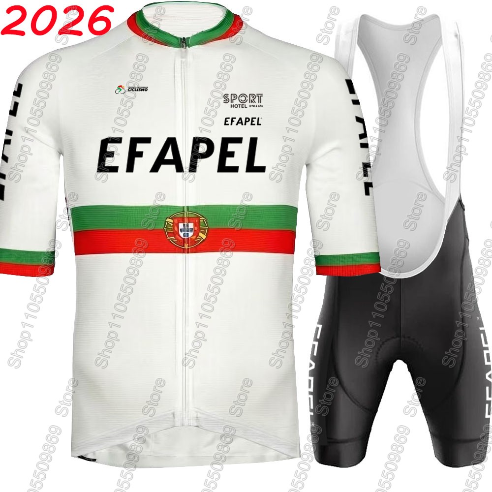 Summer Clothing Men Sale - ポルトガル 2026 エファペルチームサイクリングジャージセット夏の自転車服キットロードバイクシャツスーツ自転車ビブショーツ MTB マイヨ