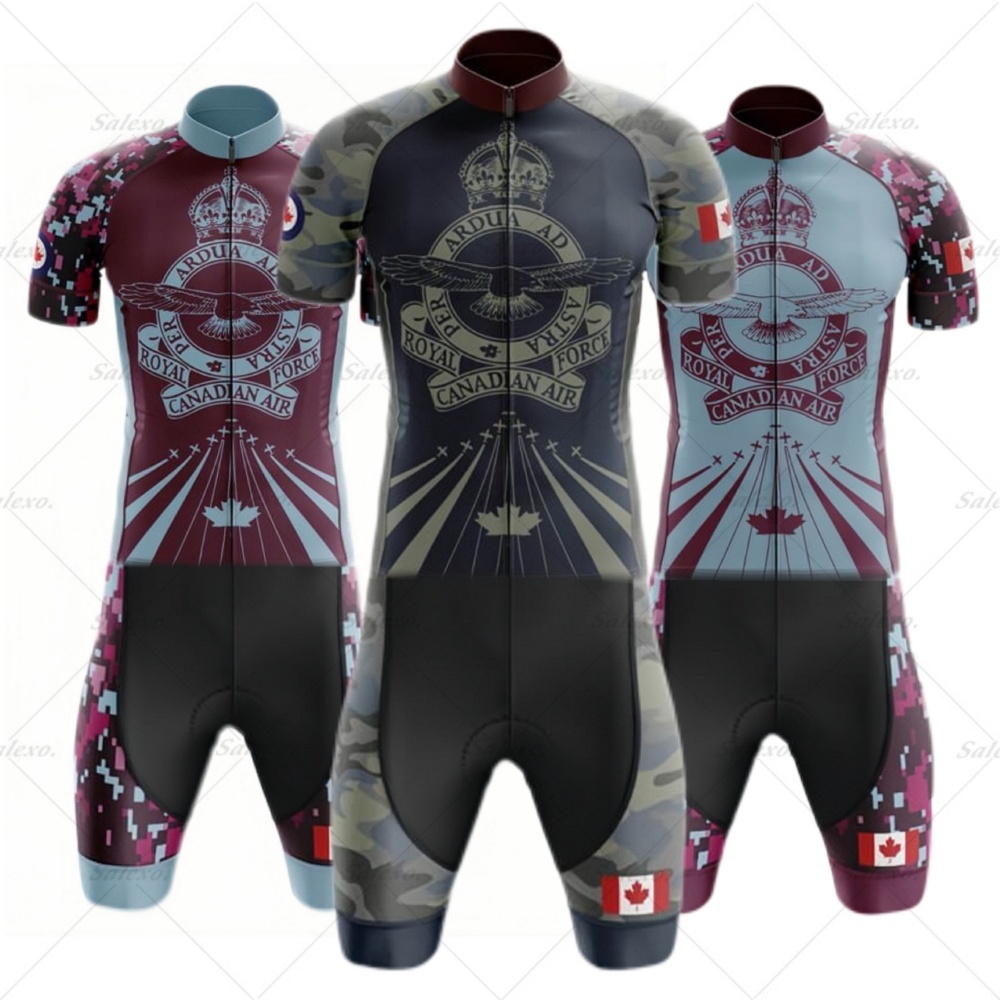 Summer Clothing Canada - カナダ迷彩スキンスーツ男性トライアスロンチームサイクリング 2026 ボディスーツショートサイクリングジャージセットレース服ジャンプスーツロード MTB マイヨ