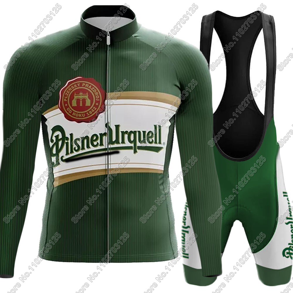 Summer Clothing Men Sale - 2025 ドリンクビールサイクリングジャージセット夏チェコ長袖服シャツロードパンツビブショーツバイクスーツ MTB マイヨ