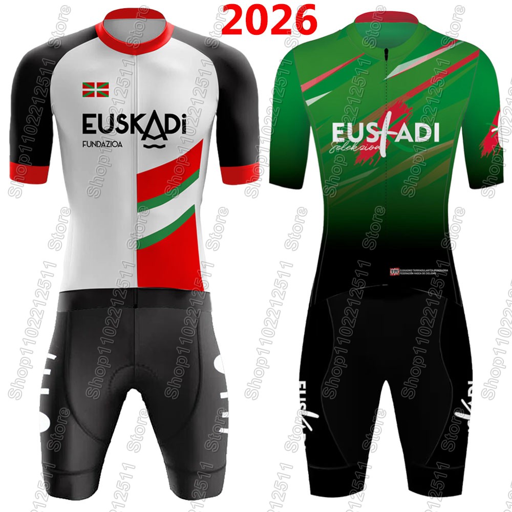 Summer Clothing Men Sale - Euskadi チームサイクリングジャージ 2026 セット夏スペイン自転車服ロードバイクシャツスーツ自転車ビブショーツ MTB Ropa