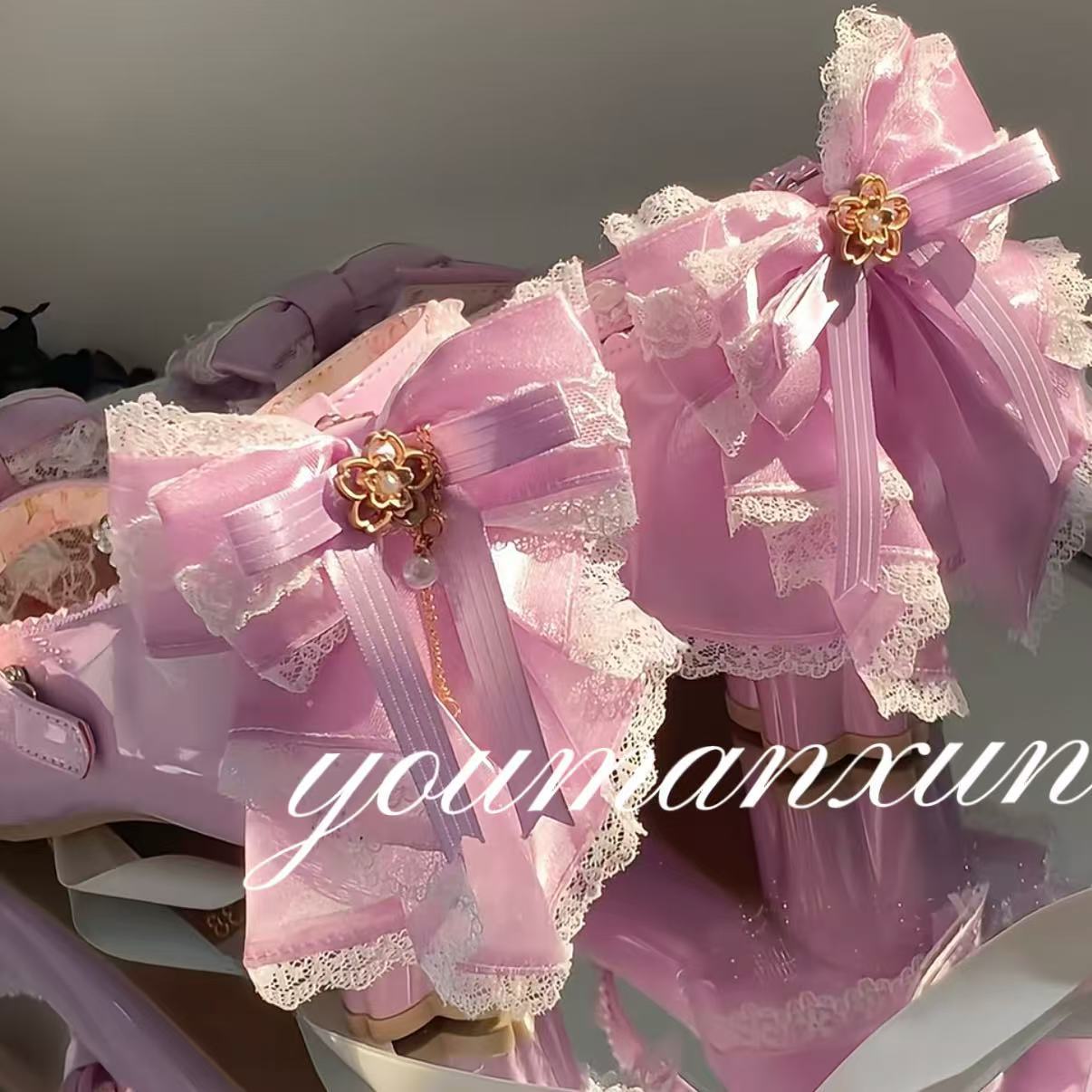 Summer Japanese Clothing - LEOSOXS ちょう結びレースプリンセスロリータハイヒール 2026 夏新メアリージェーンズ妖精スタイルコスプレドレスシューズ美しい女の子の靴