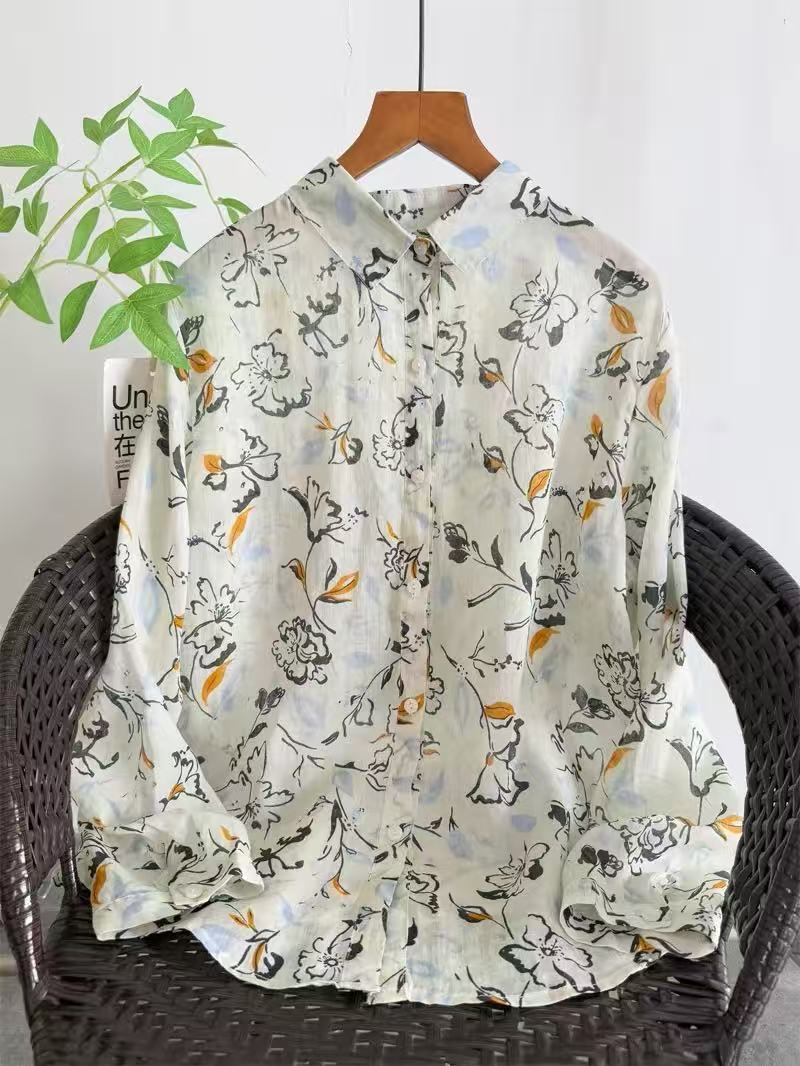 2026年ヴィンテージ服 女性用100%ラミーシャツ 春秋  - Summer Clothing Japan のレビューと価格