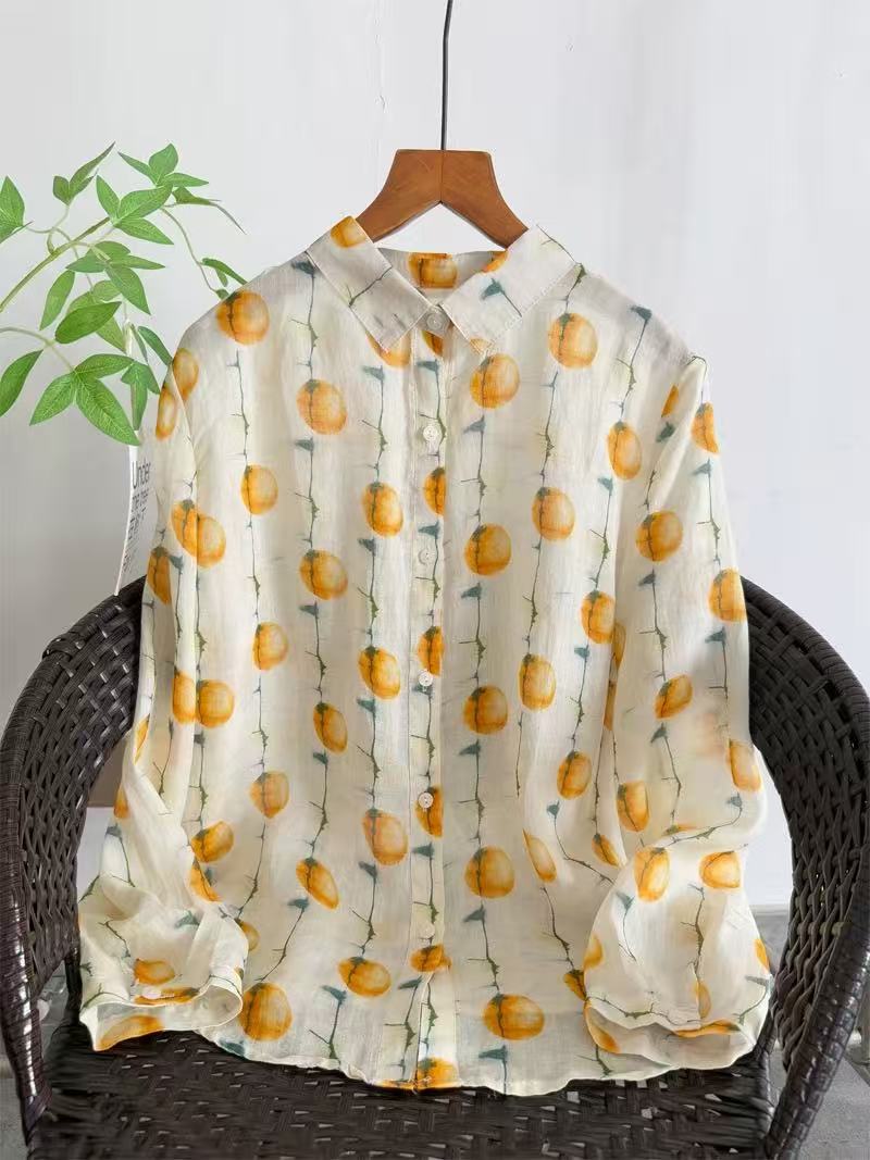 2026年ヴィンテージ服 女性用100%ラミーシャツ 春秋  - Summer Clothing Japan のレビューと価格