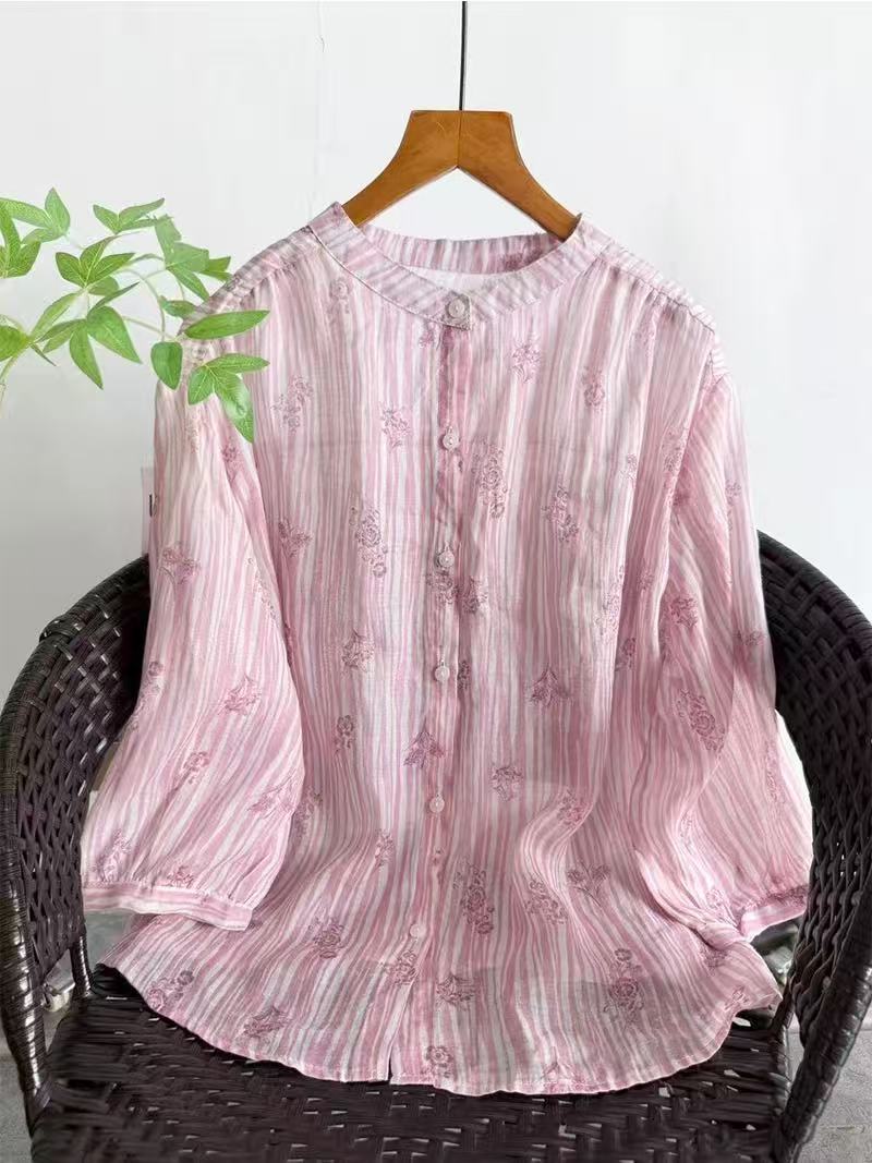 女性のオリジナル高級ブランド服 100% ラミーリネンシャツ - Summer Clothing Brands のレビューと価格
