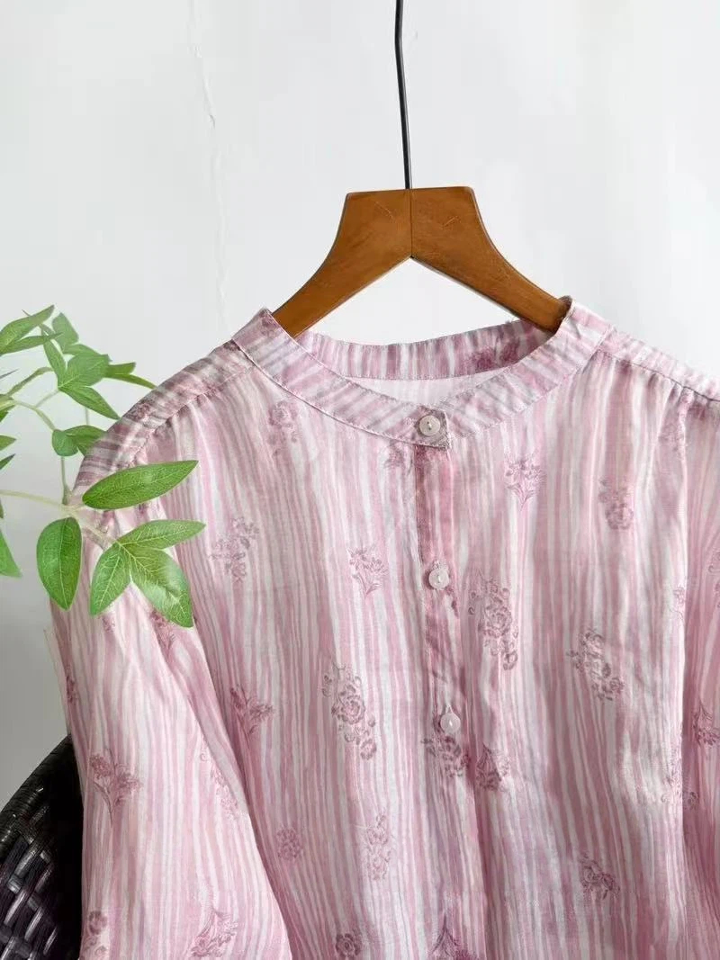 女性のオリジナル高級ブランド服 100% ラミーリネンシャツ - Summer Clothing Brands のレビューと価格