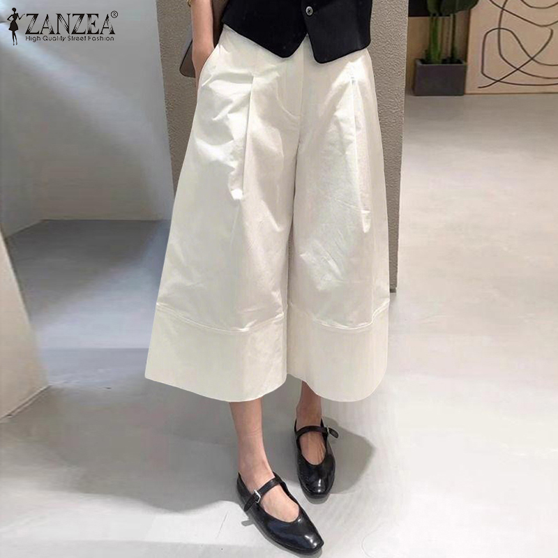 ZANZEA プラスサイズ 5XL 女性ワイドレッグカプリパ - Summer Clothing Work のレビューと価格