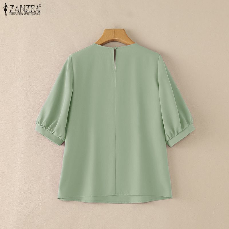 2026 ZANZEA 女性夏ソリッドカラーブラウスカジュア - Summer Clothing Work のレビューと価格