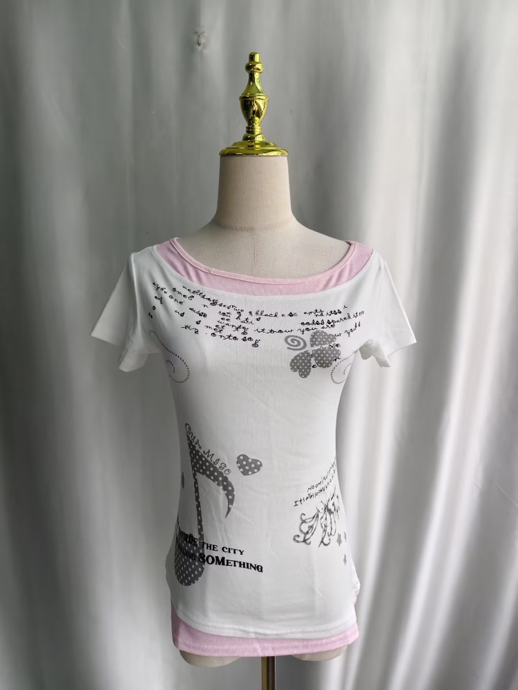 Kimutomo 女性 Tシャツ水玉プリント半袖スリムグラン - Summer Grunge Clothing のレビューと価格