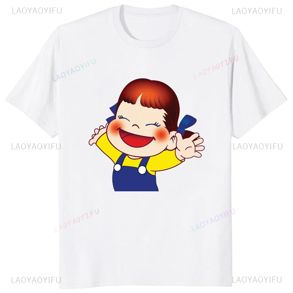 女性用カワイイミルクペコちゃんプリントTシャツ,原宿,y2k - Summer Japanese Clothing のレビューと価格