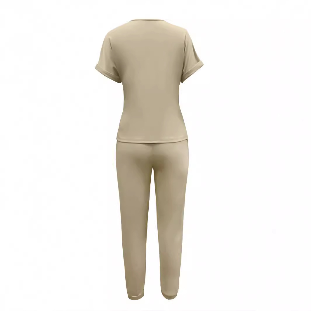 パンツセット レディース ツーピースセット ラウンドネック  - Summer Clothing Work のレビューと価格