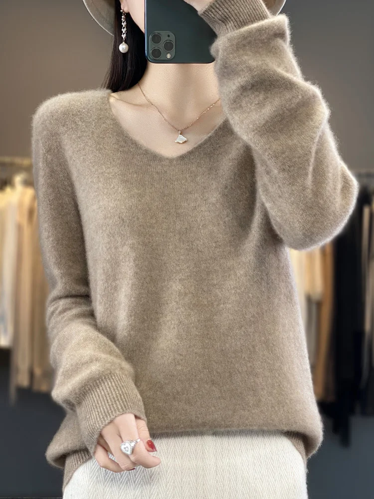 ファッション100%メリノウールセーターカシミヤプルオーバー - Summer Clothing Yarn のレビューと価格