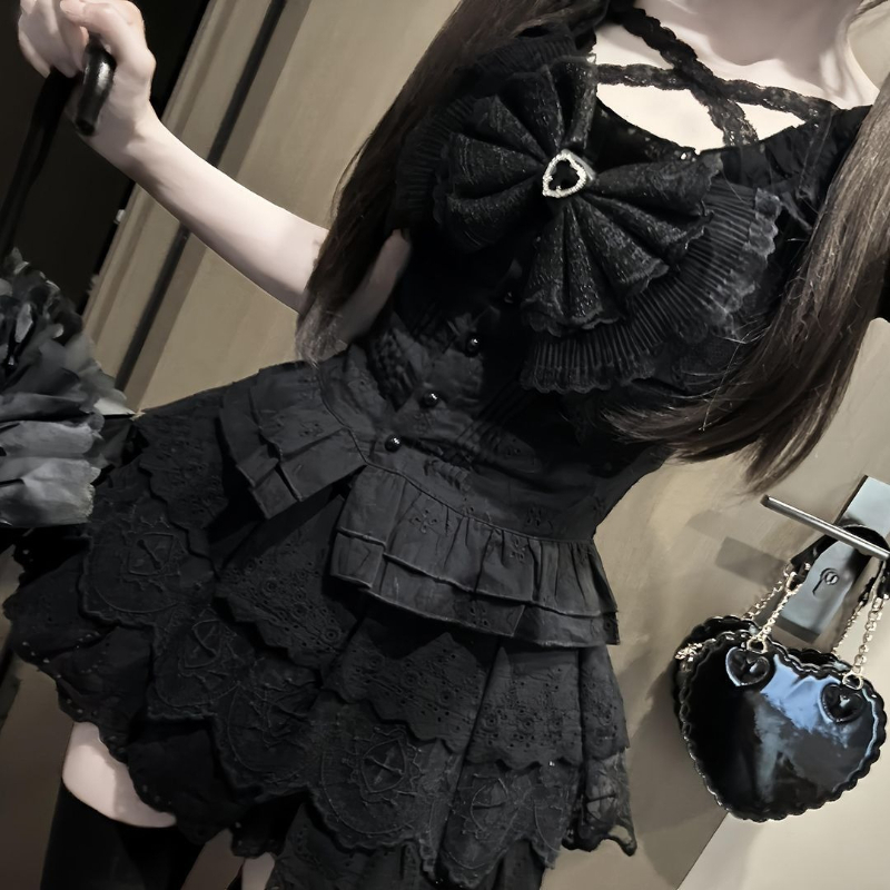 日本のレトロな弓型スリムパフスリーブTシャツ+ハイウエストレ - Summer Japanese Clothing のレビューと価格