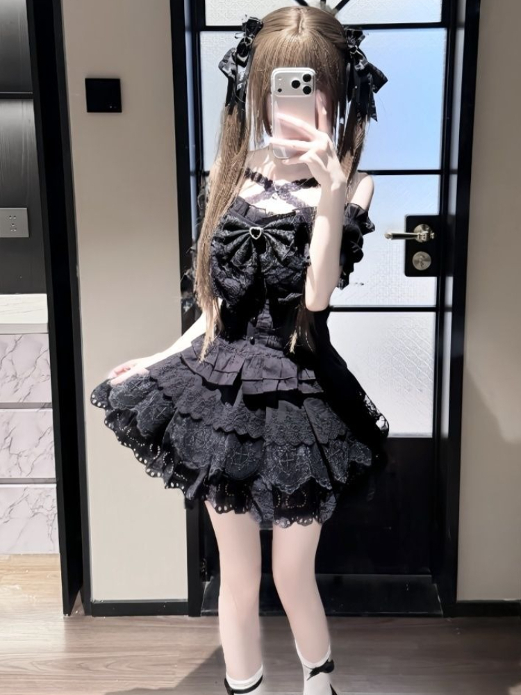 日本のレトロな弓型スリムパフスリーブTシャツ+ハイウエストレ - Summer Japanese Clothing のレビューと価格