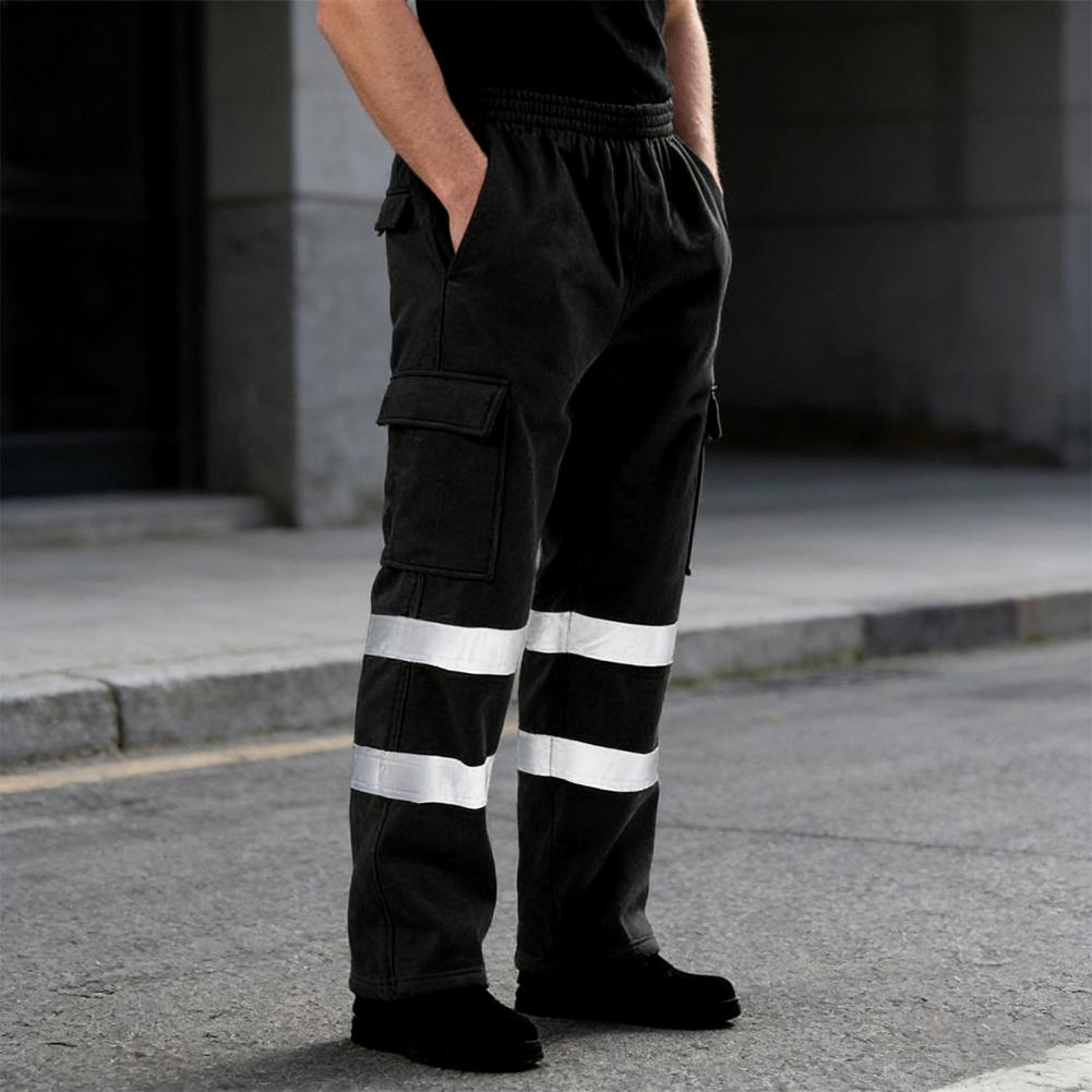 プラスサイズの男性用ワークパンツ、伸縮性ウエスト、高視認性、 - Summer Clothing Work のレビューと価格