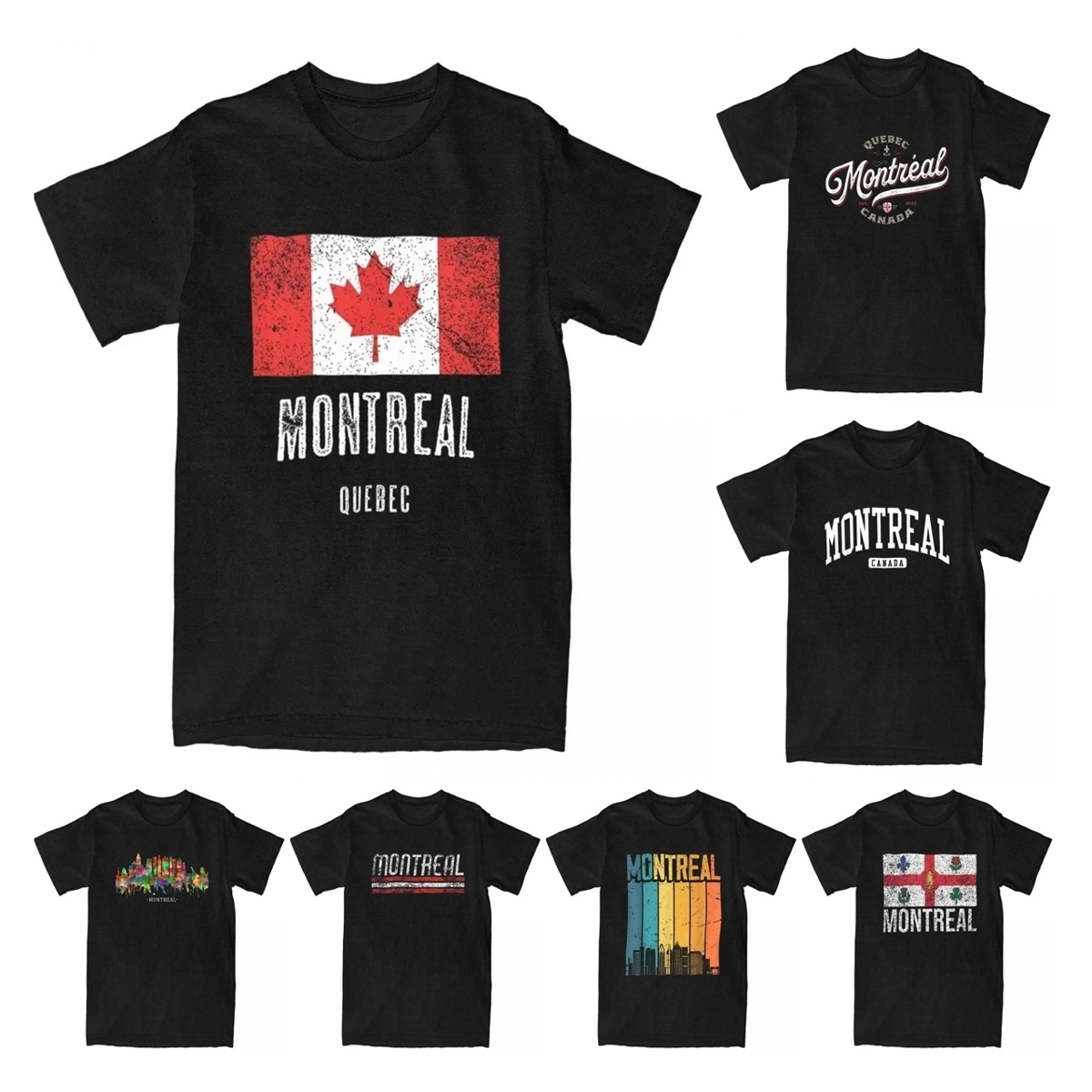 男性用の純綿のプリントTシャツ,カナダとカナダの旗のプリント - Summer Clothing Canada のレビューと価格