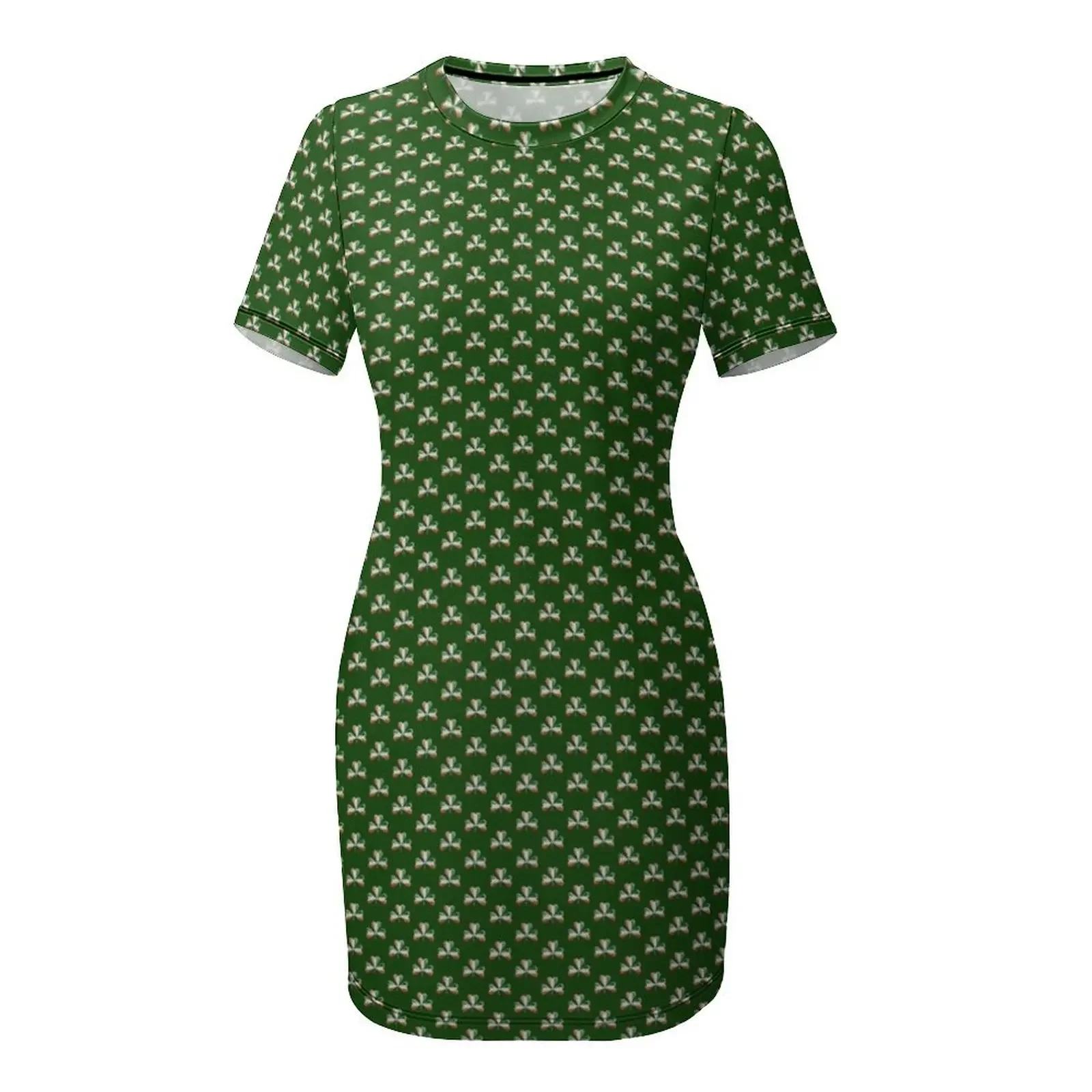 アイルランド国旗カラーのシャムロック柄半袖ドレス レディース - Ireland Summer Clothing のレビューと価格