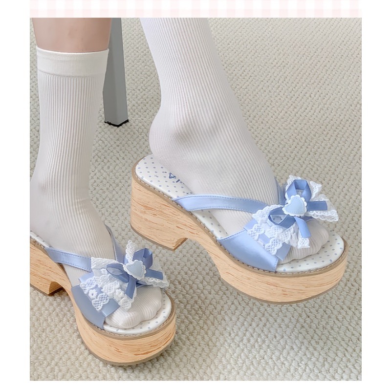 スイートボウ木目調厚底プラットフォームスリッパ女性用夏和風快 - Summer Clothing Accessories のレビューと価格
