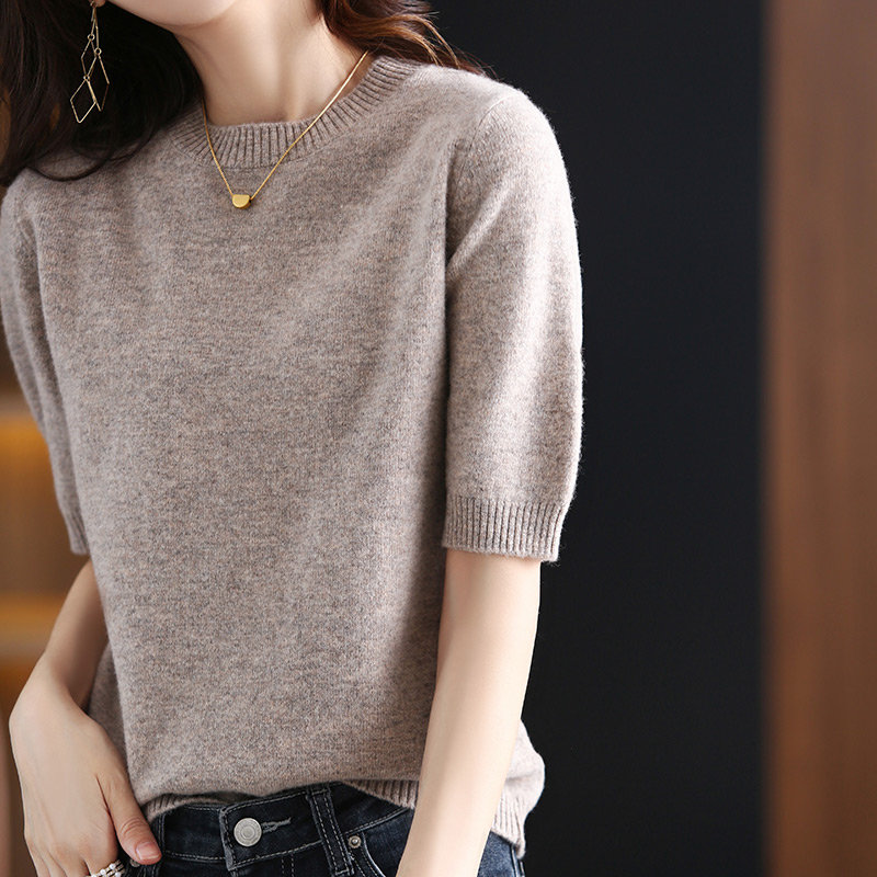 女性用カシミヤウール100% のセーターとセーター,ラウンド - Summer Clothing Yarn のレビューと価格