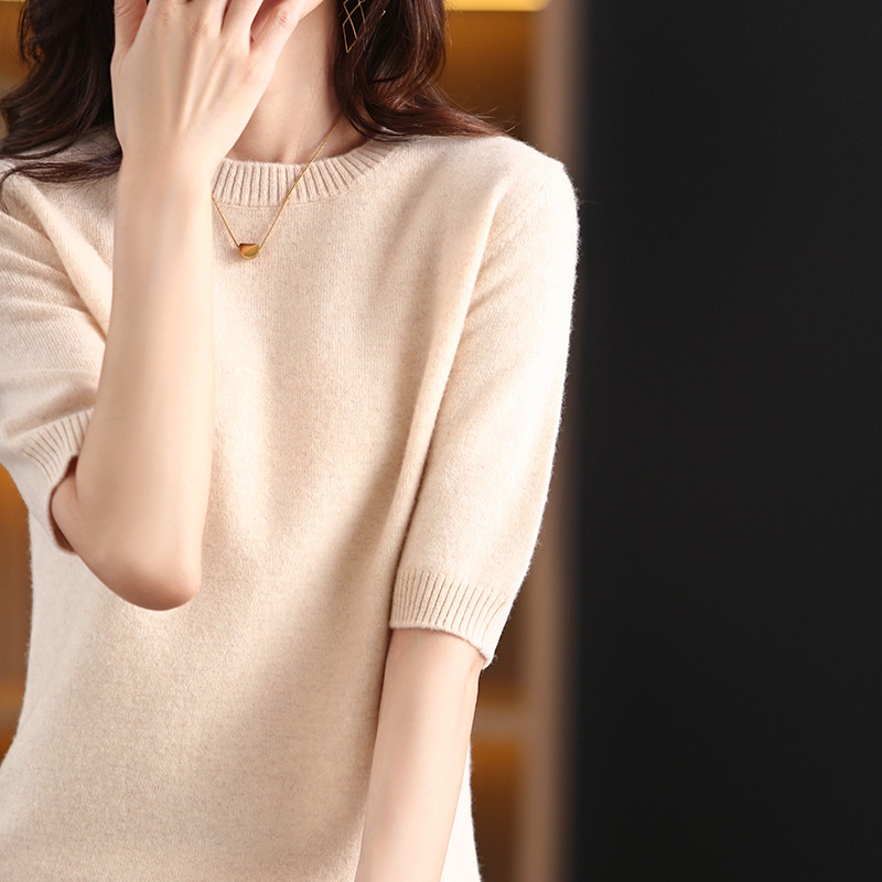 女性用カシミヤウール100% のセーターとセーター,ラウンド - Summer Clothing Yarn のレビューと価格