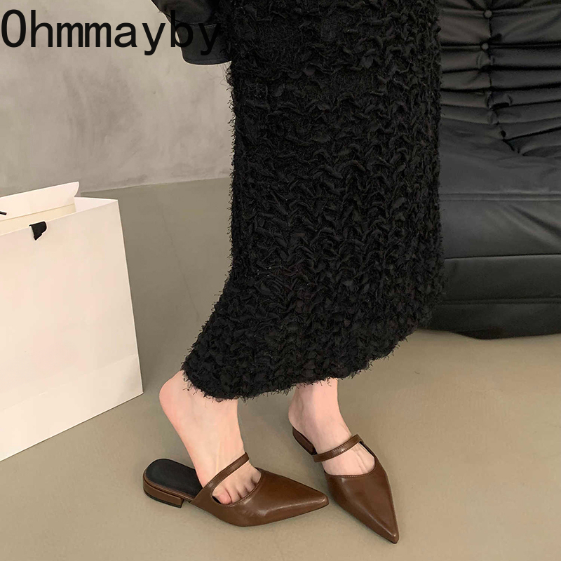 春夏ポインテッドトゥ女性ミュールスリッパファッション浅いパー - Summer Clothing Accessories のレビューと価格