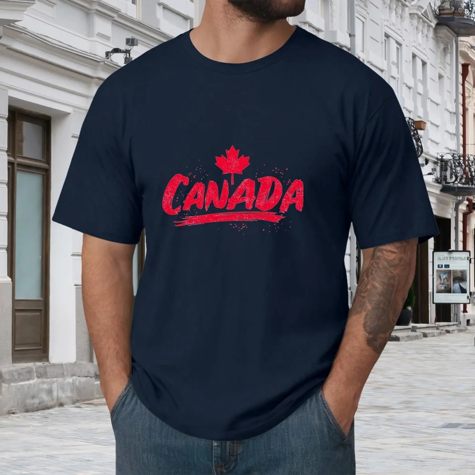 ファッションカエデの葉カナダ国旗メンズ Tシャツ夏カジュアル - Summer Clothing Canada のレビューと価格