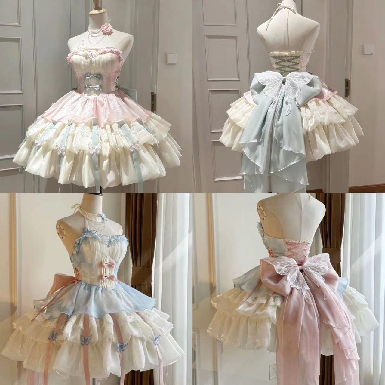 可愛いリボンレースロリータドレス レディース スイートキュー - Summer Japanese Clothing のレビューと価格