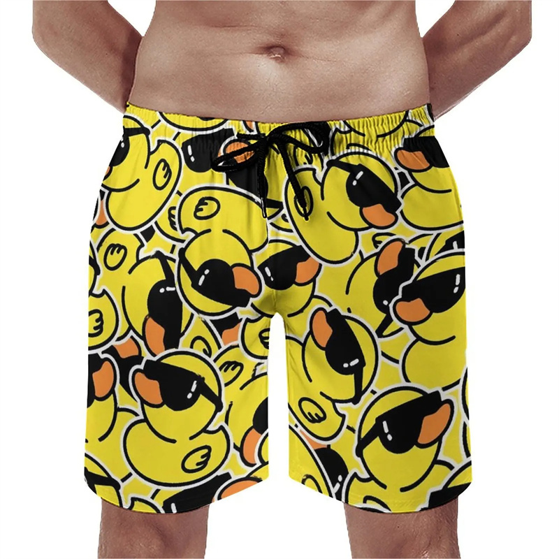 面白いアヒル 3D プリントビーチショーツメンズカジュアルフ - Summer Duck Clothing のレビューと価格