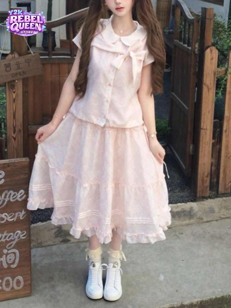 日本のヴィンテージ風スイートボウピーターパンカラートップス＋ - Summer Japanese Clothing のレビューと価格